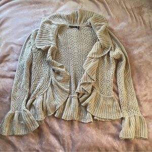 Flounce Sleeve Ruffle Cardigan